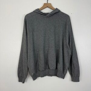 Peter Millar Crown Crafted Hoodie Mens XXL Grey Pima Cotton Merino Wool Pullover